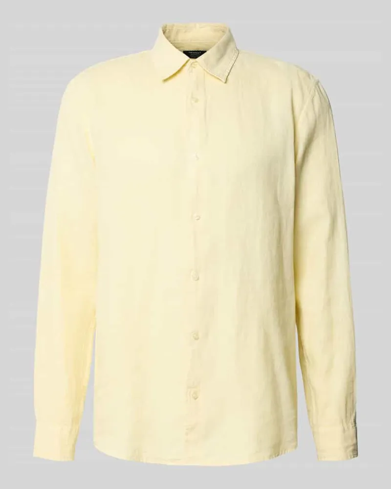 McNeal Leinenhemd mit Kentkragen Hellgelb