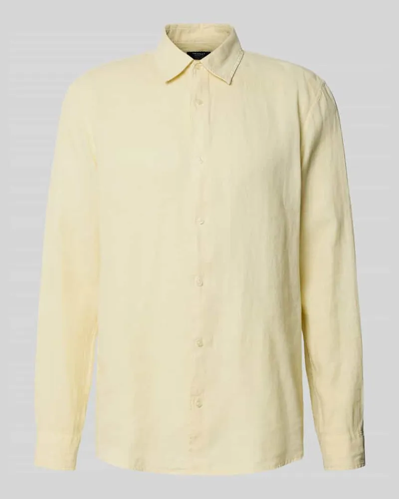 McNeal Leinenhemd mit Kentkragen Hellgelb