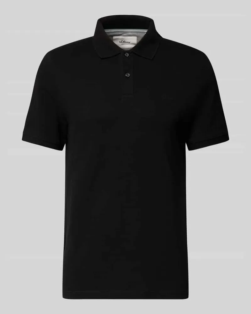 S.Oliver Regular Fit Poloshirt aus reiner Baumwolle Black