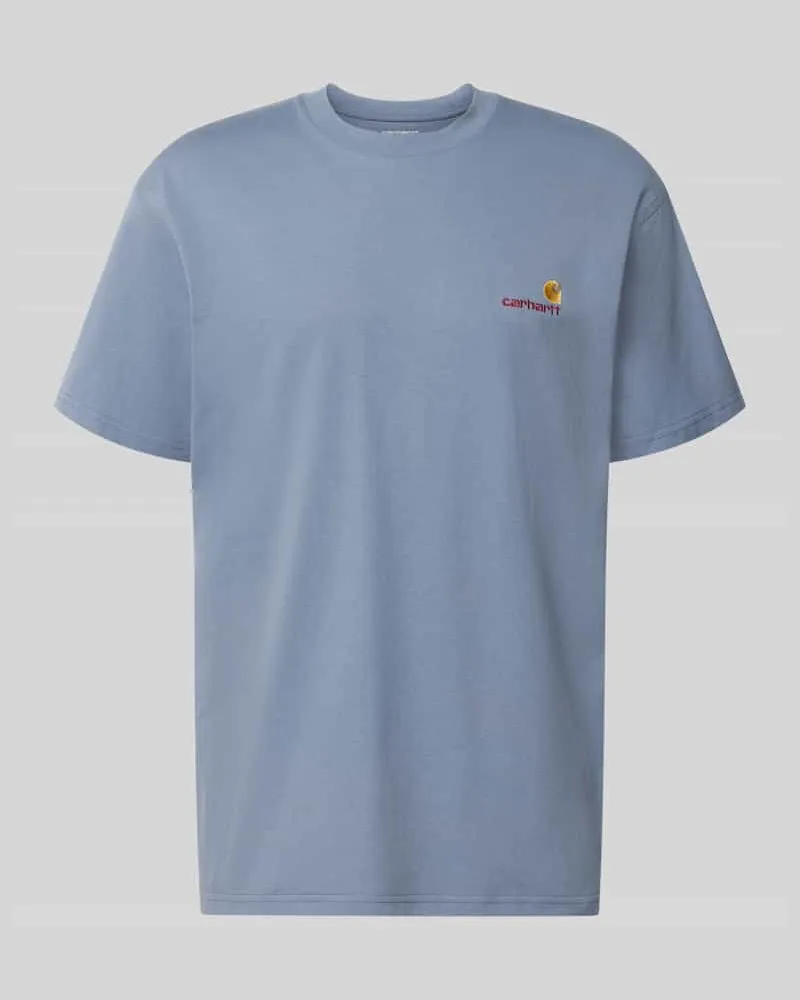 Carhartt WIP Regular Fit T-Shirt aus reiner Baumwolle Modell 'American Script Rauchblau