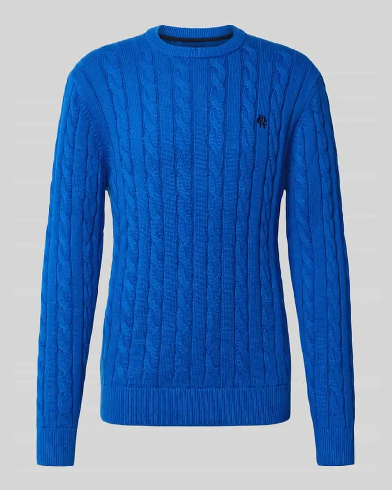 McNeal Slim Fit Strickpullover aus reiner Baumwolle Blau