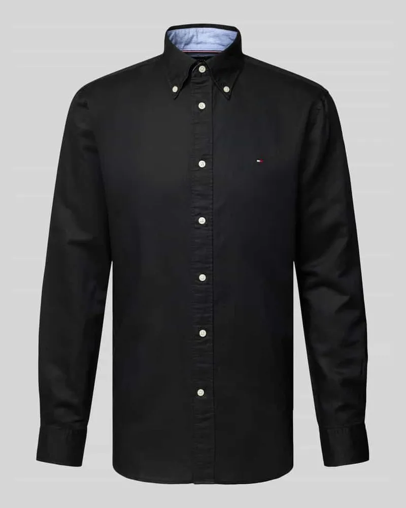 Tommy Hilfiger Regular Fit Freizeithemd aus Baumwoll-Leinen-Mix 