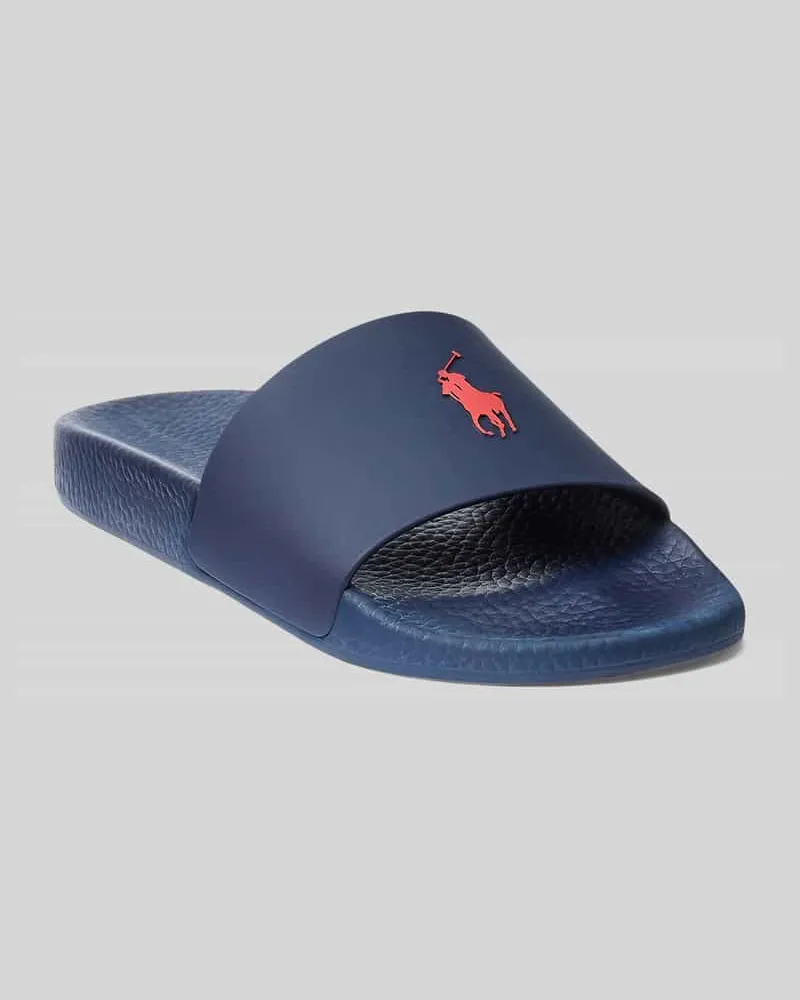 Ralph Lauren Badeschuhe mit Logo Print Marine