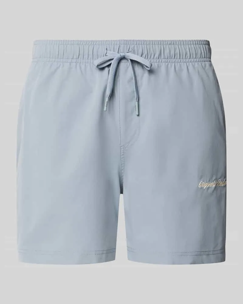 Jack & Jones Badehose mit Label-Stitching Modell 'MAUI Rauchblau