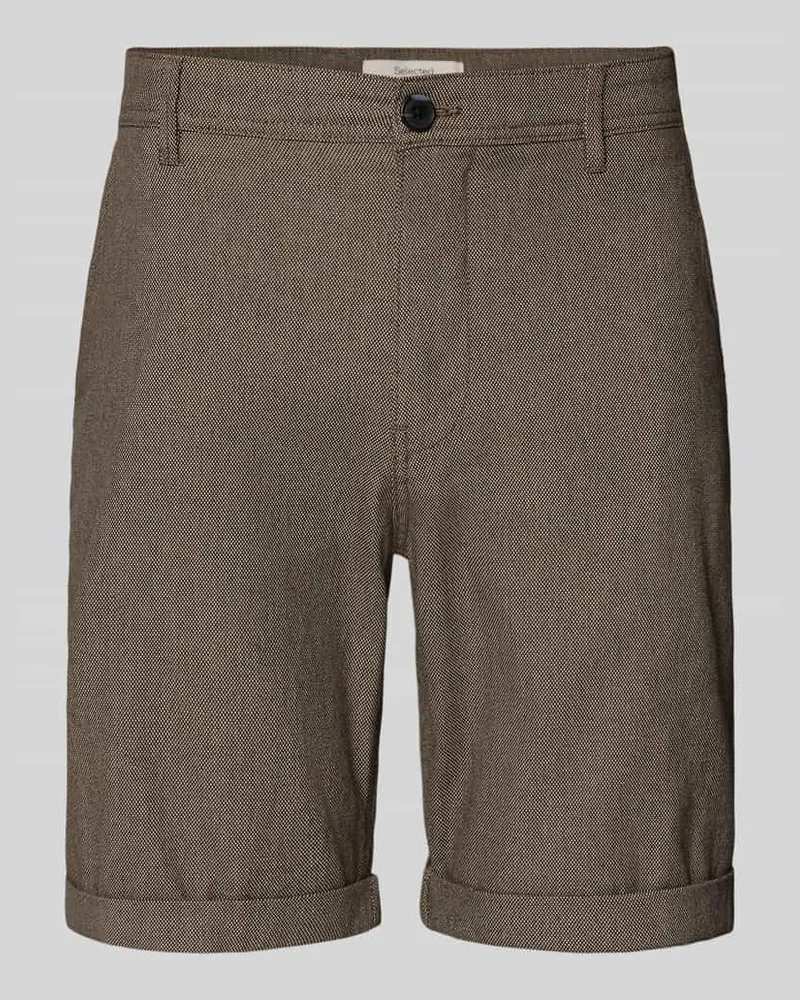 Selected Homme Slim Fit Chinoshorts aus Baumwoll-Mix Modell 'LUTON Mittelbraun