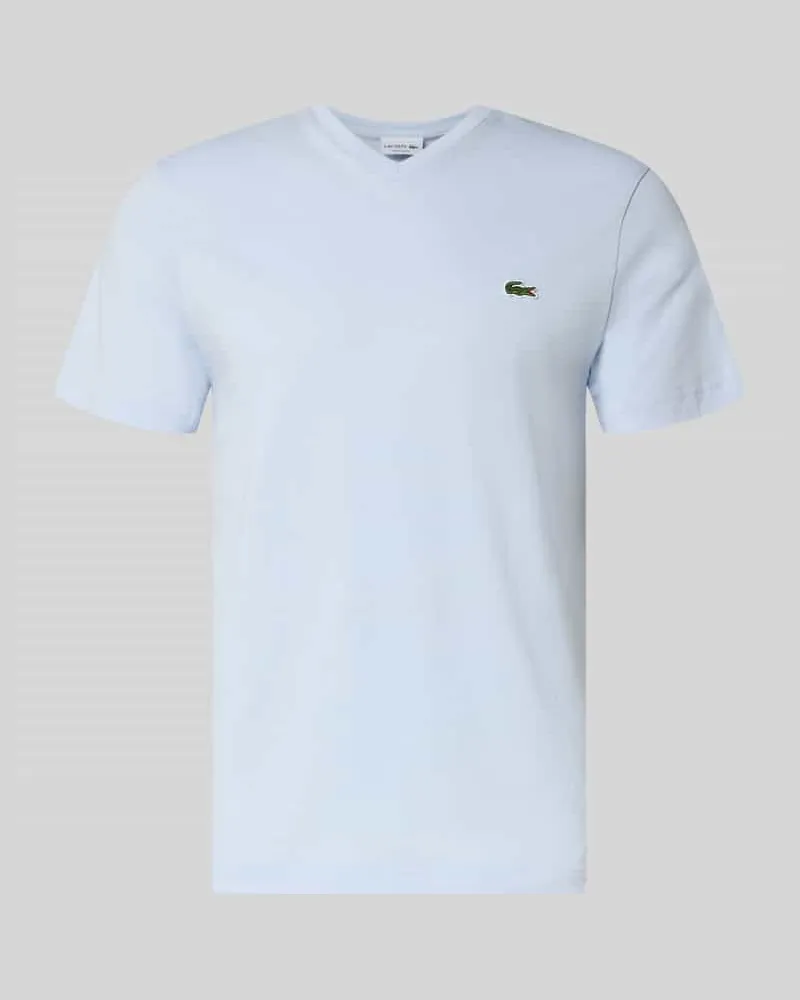 Lacoste Regular Fit T-Shirt aus reiner Baumwolle Hellblau