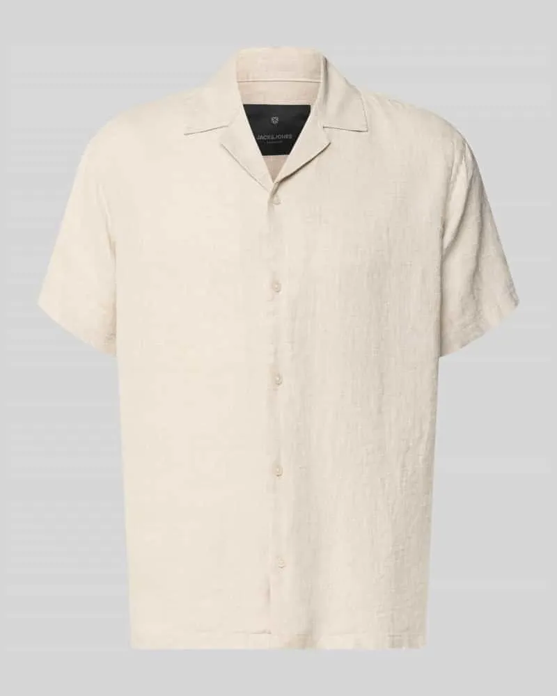 Jack & Jones Regular Fit Leinenhemd Modell 'LAWRENCE Beige