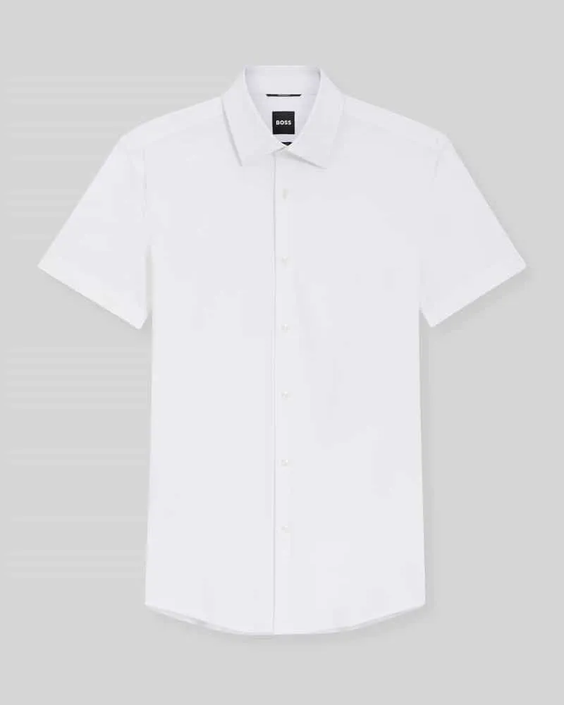 HUGO BOSS Slim Fit Businesshemd mit kurzem Arm Modell 'P-HANK-K-SH-262 Weiss