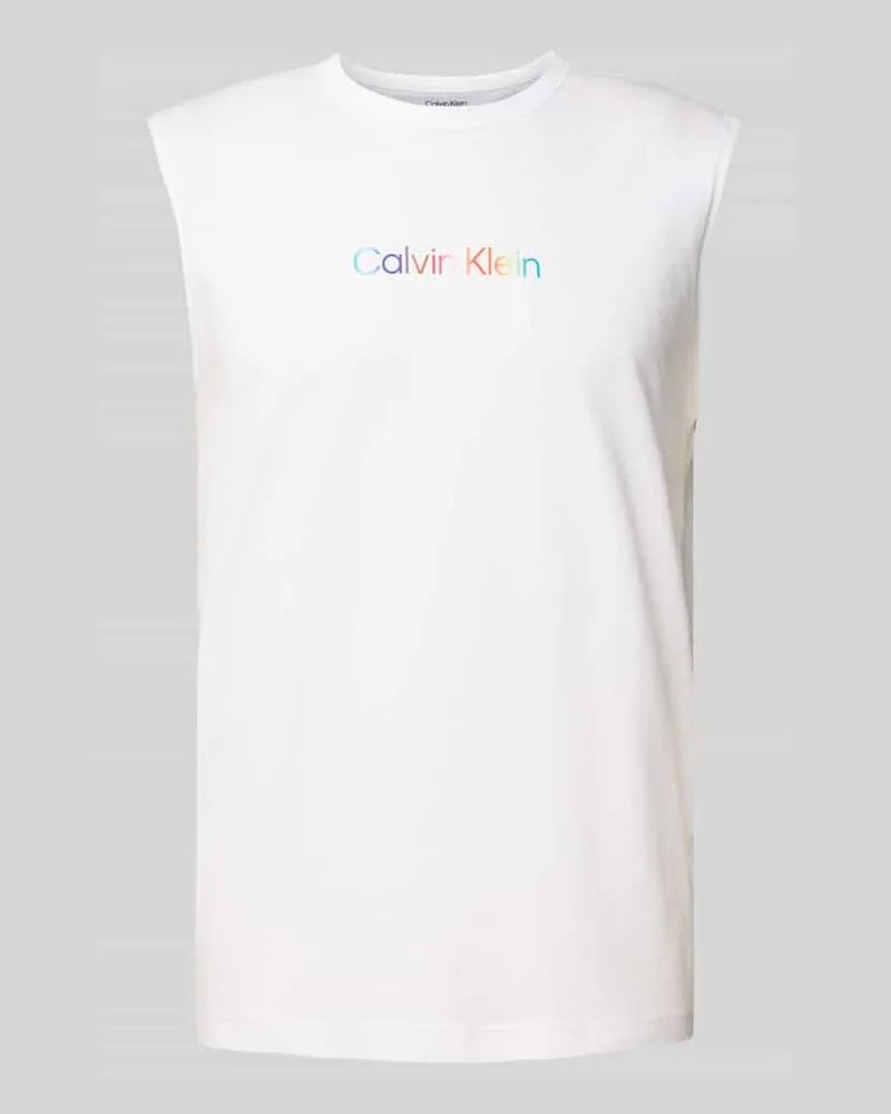 Calvin Klein Tanktop mit Label-Print Weiss