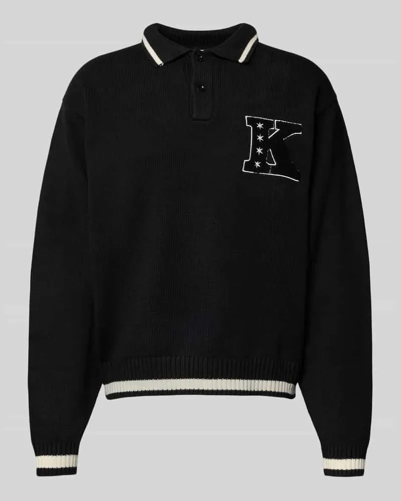 Karl Kani Strickpullover mit Polokragen und Stitching Black