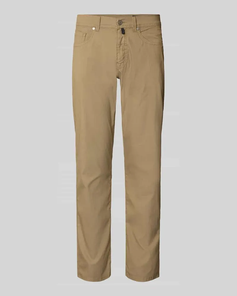 Pierre Cardin Fein strukturierte Hose mit Label-Detail Sand