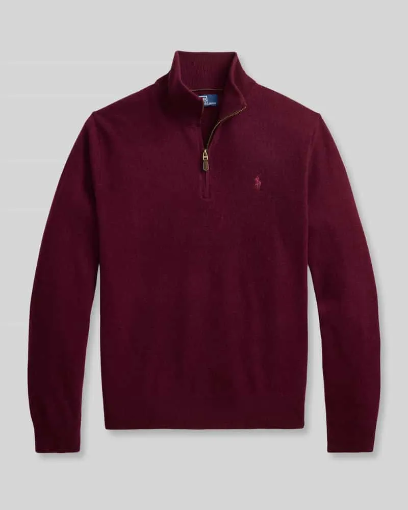 Ralph Lauren Regular Fit Troyer aus reiner Wolle Bordeaux