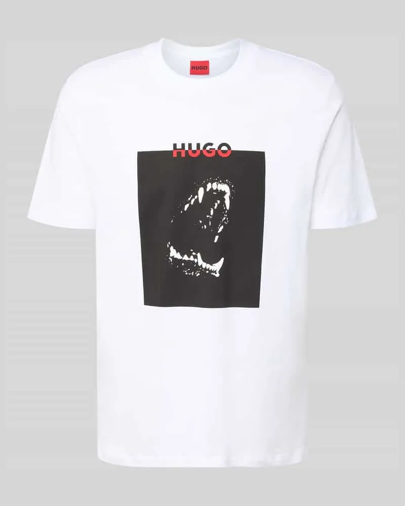 HUGO BOSS T-Shirt mit Motiv- und Label-Print Modell 'Dobero 