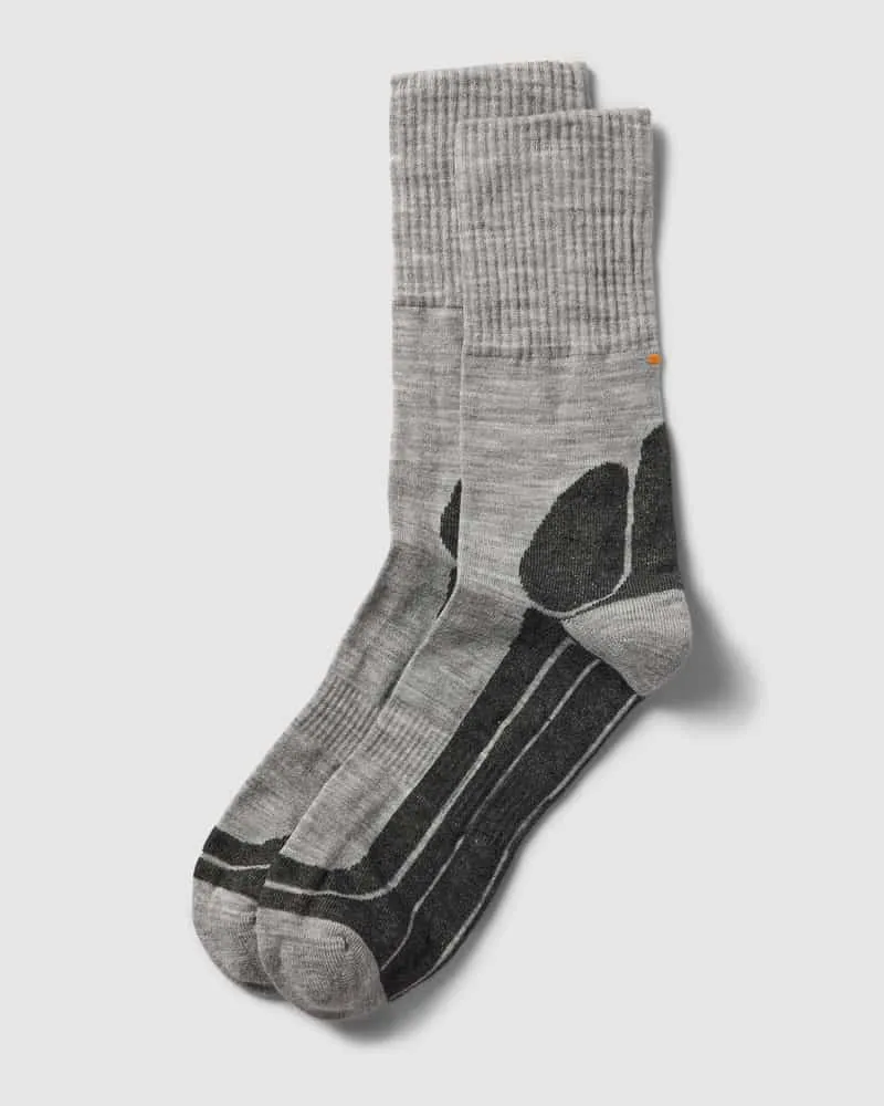 Camano Socken mit Label-Print im 2er-Pack Mittelgrau