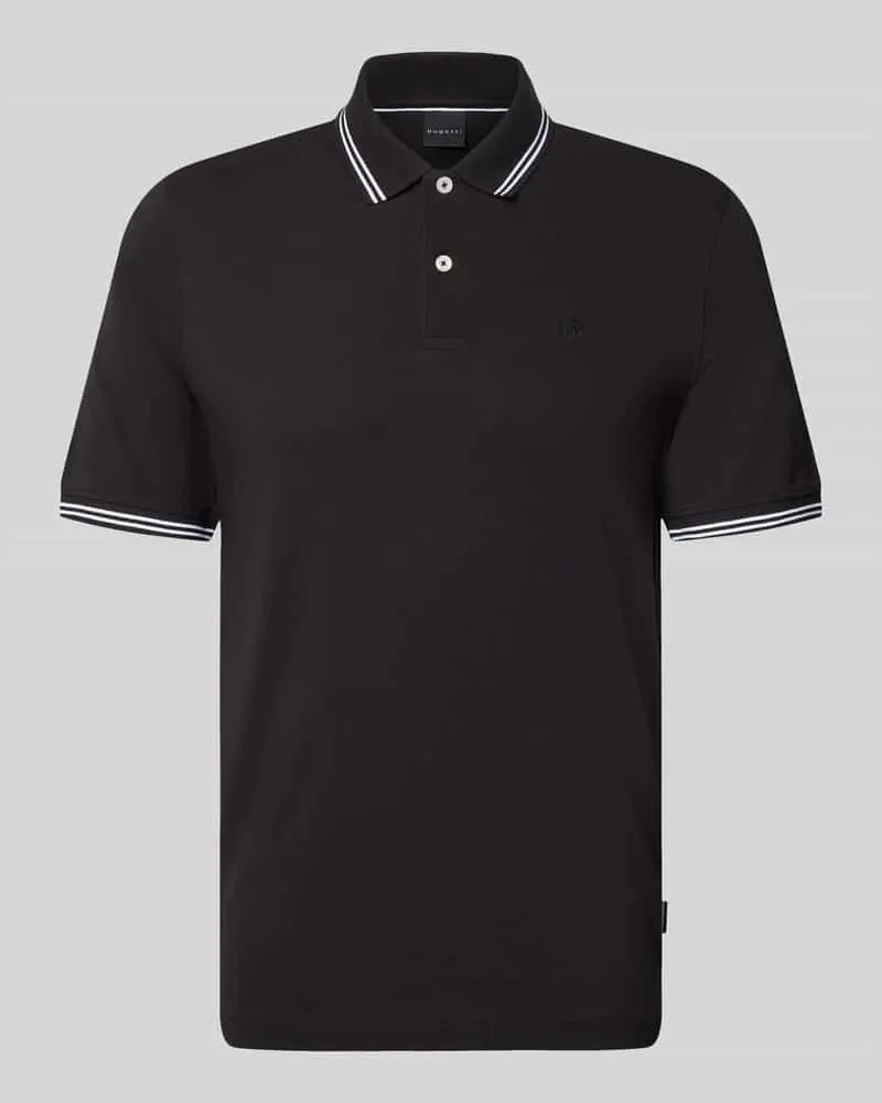 Bugatti Regular Fit Poloshirt mit Logo-Stitching Black