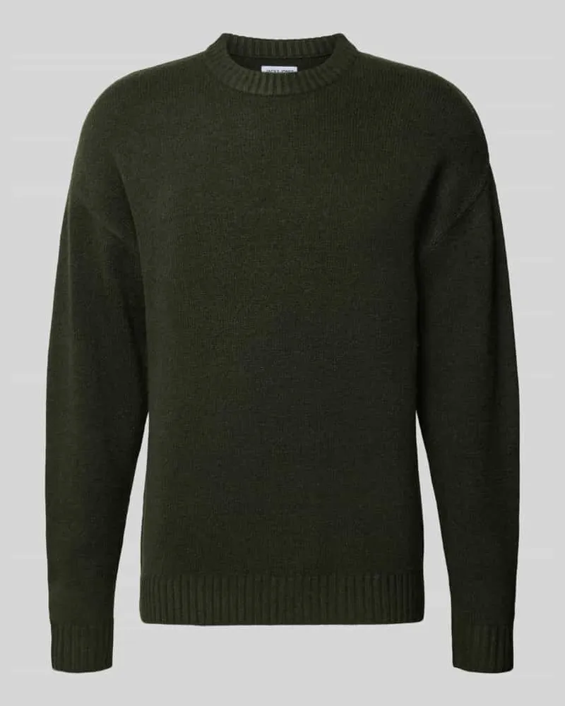Jack & Jones Strickpullover mit Rundhalsausschnitt Modell 'SOHO OLLIE Oliv