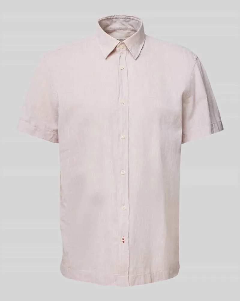 JOOP! Regular Fit Freizeithemd aus Leinen-Baumwoll-Mix Beige