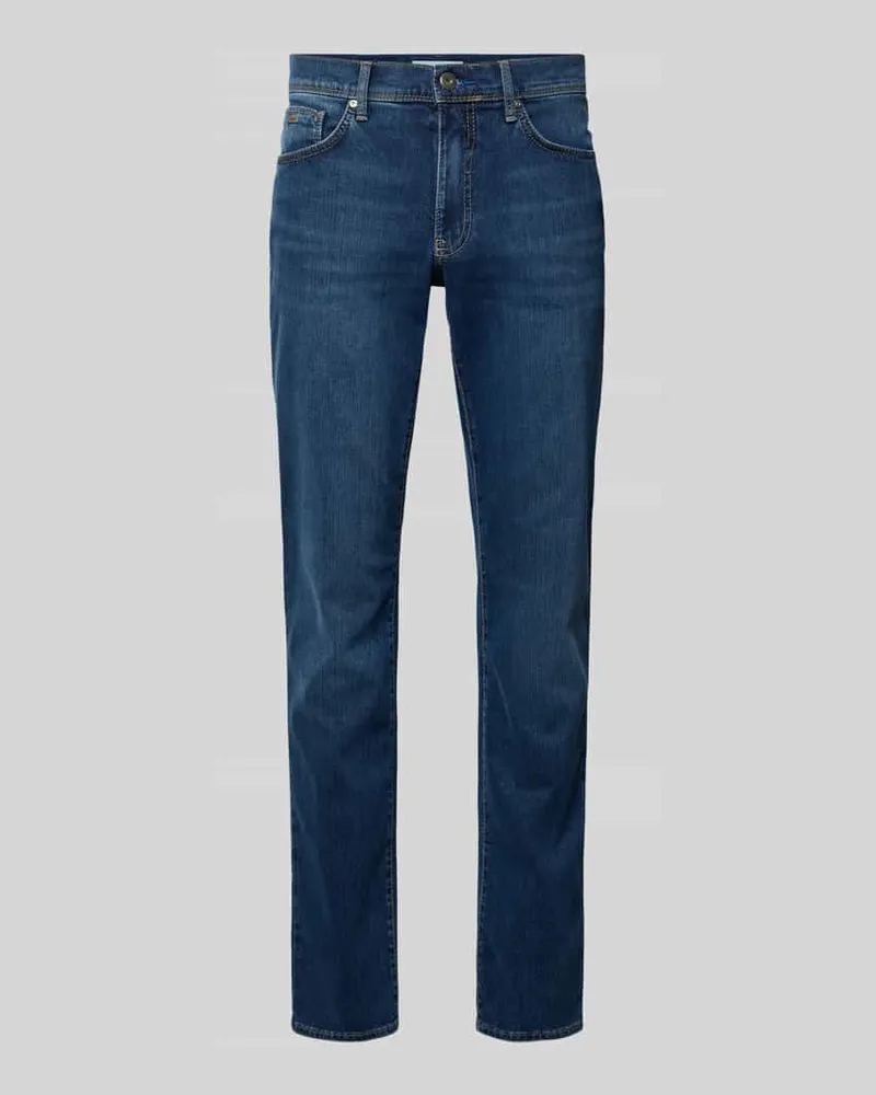 Brax Straight Fit Jeans mit 5-Pocket-Design Modell 'Cadiz Blau