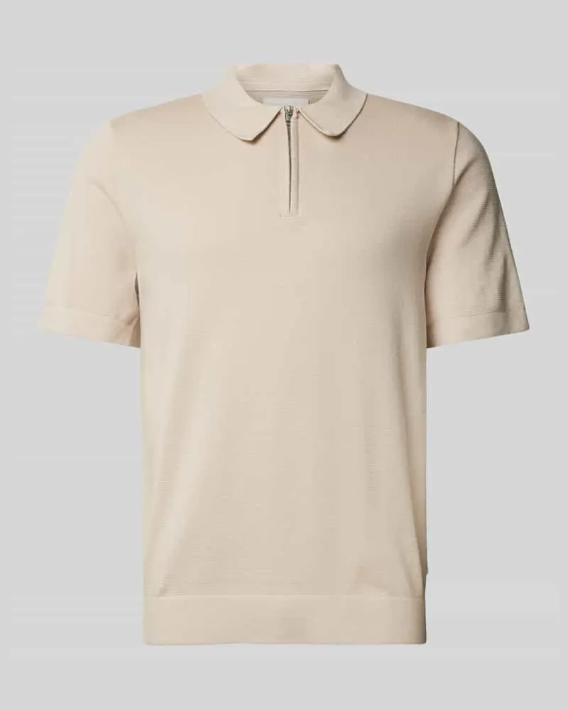 Jack & Jones Regular Fit Poloshirt mit Label-Detail Modell 'MILANO SPRING Offwhite