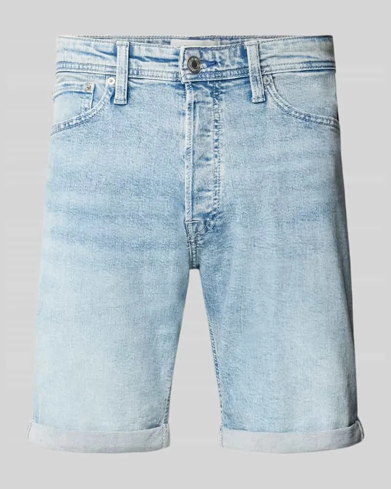 Jack & Jones Regular Fit Jeansshorts mit Umschlag Modell 'RICK Hellblau