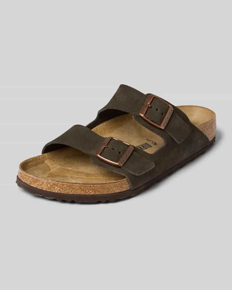 Birkenstock Slipper aus echtem Leder Modell 'Arizona Dunkelbraun