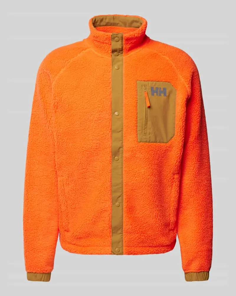 Helly Hansen Fleecejacke mit Label-Stitching Modell 'Panorama Pile Snap Orange