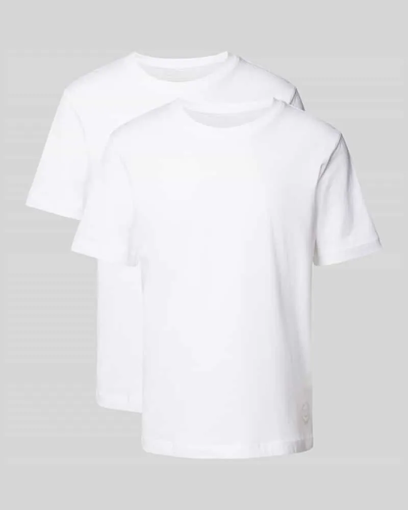 Tom Tailor T-Shirt im unifarbenen Design im 2er-Pack Weiss