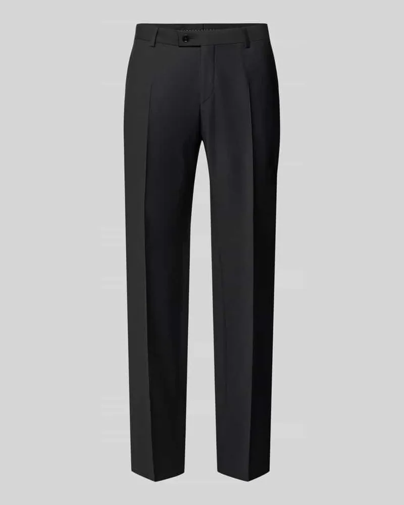 Bugatti Regular Fit Anzughose mit Bügelfalten Black