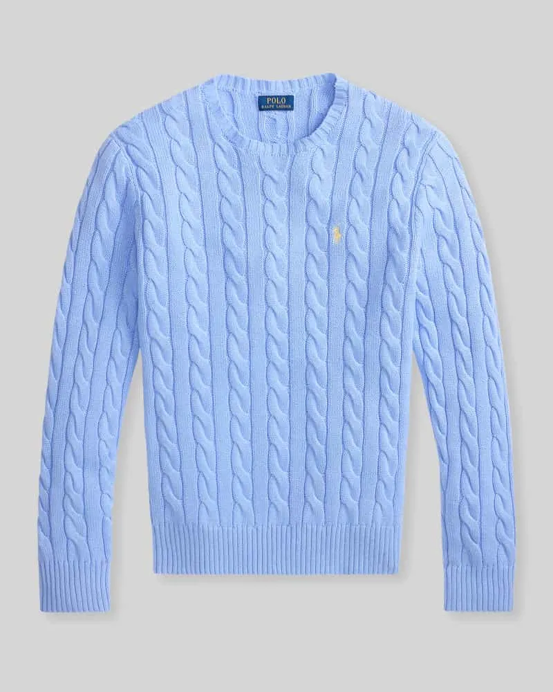 Ralph Lauren Regular Fit Strickpullover aus reiner Baumwolle Bleu