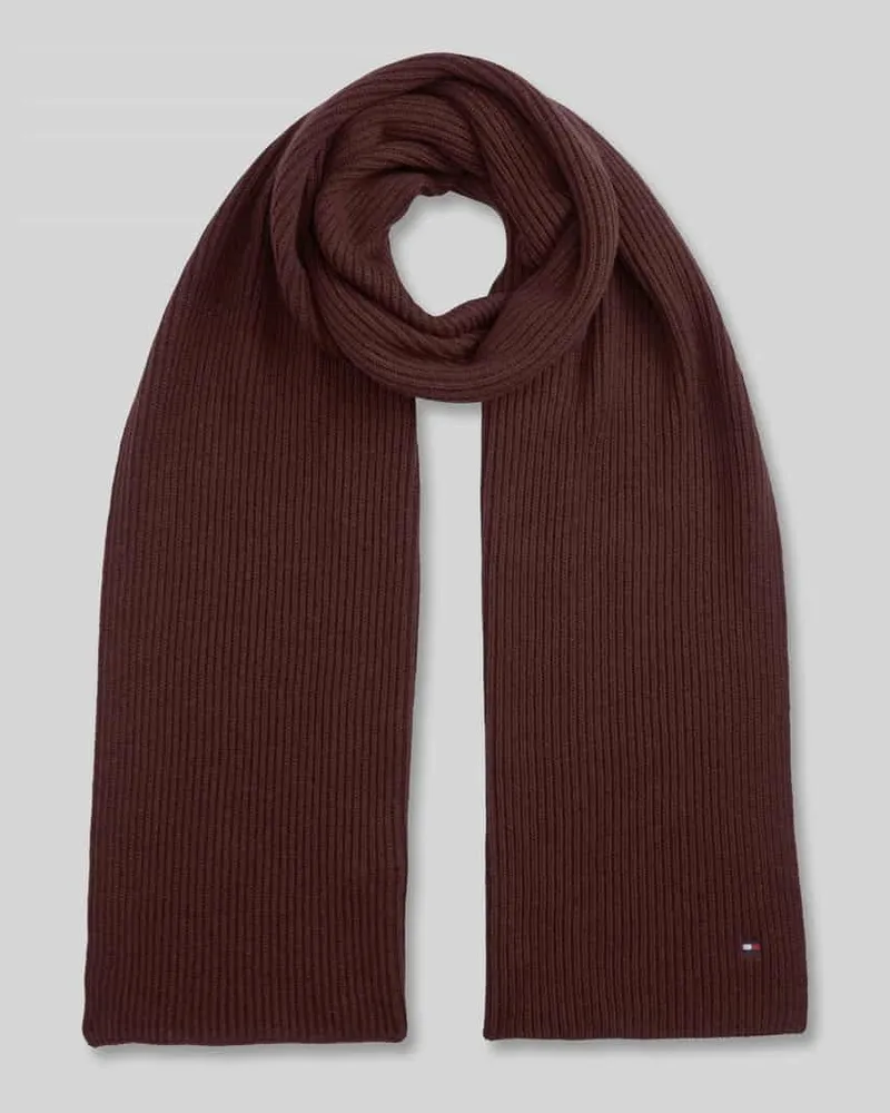 Tommy Hilfiger Schal mit Logo-Detail aus Kaschmir Bordeaux