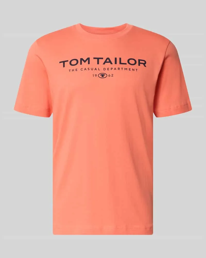 Tom Tailor Regular Fit T-Shirt aus reiner Baumwolle Koralle