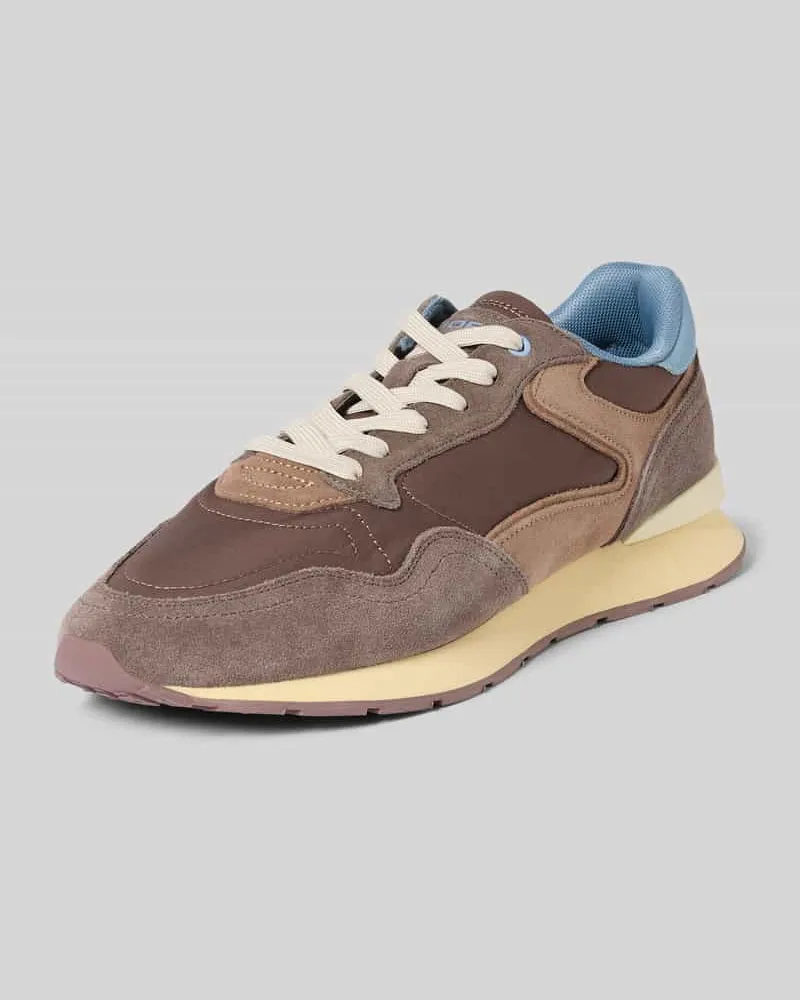 HOFF Sneaker aus Leder-Textil-Mix Modell 'City Retro Mittelbraun