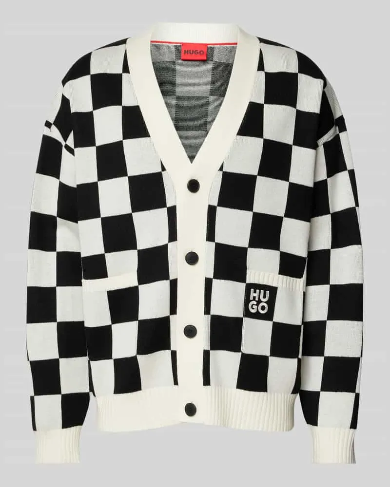 HUGO BOSS Strickjacke mit Label-Stitching Modell 'Skeeches Kitt