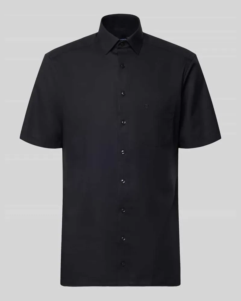 Olymp Regular Fit Freizeithemd mit Kentkragen Black