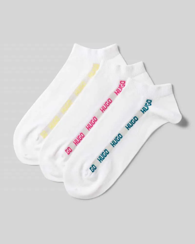 HUGO BOSS Sneaker-Socken aus Baumwoll-Mix Modell '3P AS SIDE TAPE CC Weiss