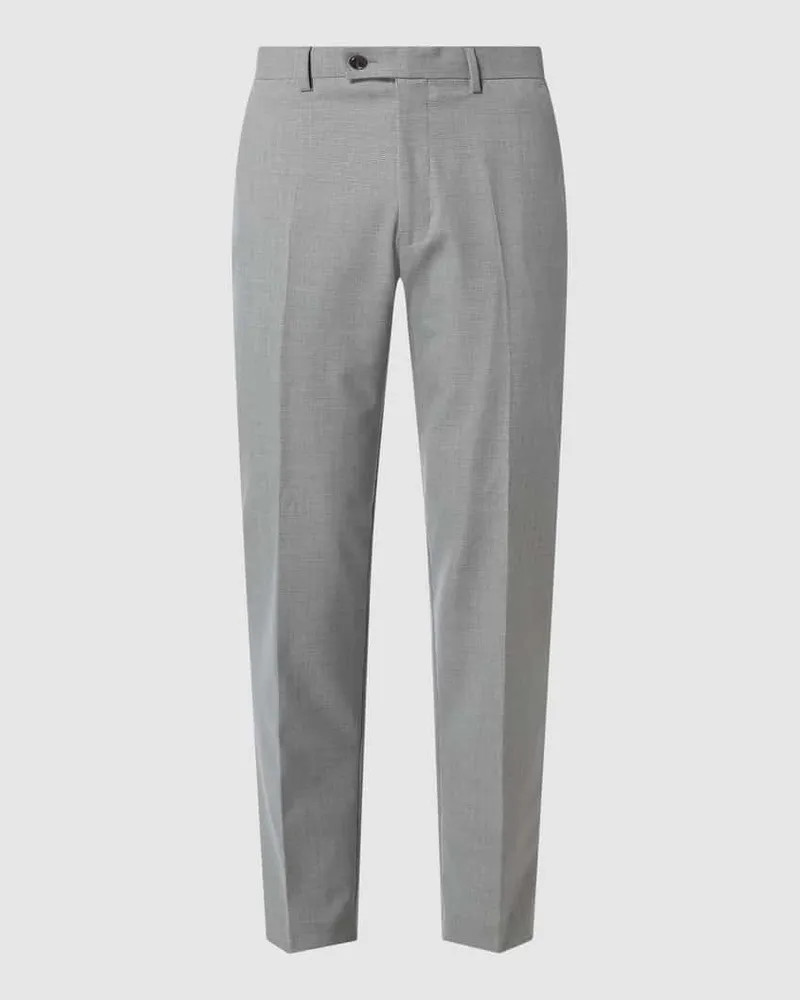 Christian Berg Anzughose mit Karomuster Hellgrau