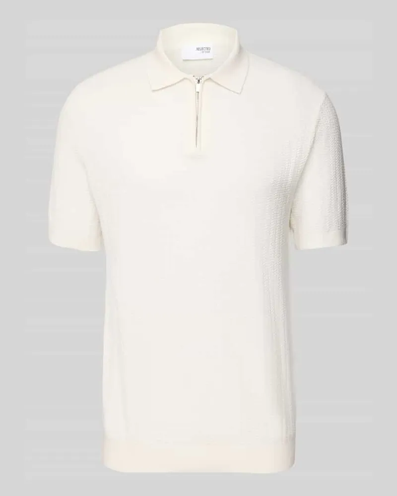 Selected Homme Poloshirt mit kurzem Reißverschluss 