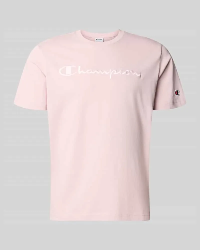 Champion T-Shirt mit Label-Stitching mit Rundhalsausschnitt Altrosa