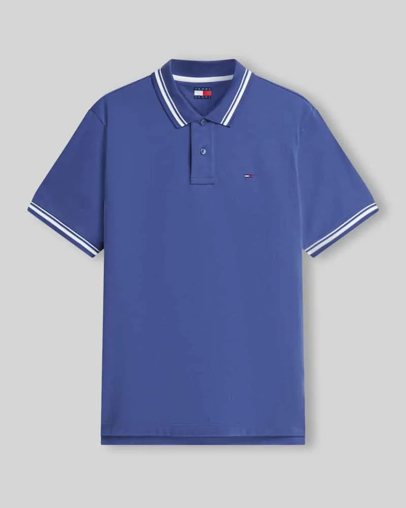 Tommy Hilfiger Regular Fit Poloshirt aus reiner Baumwolle Rauchblau