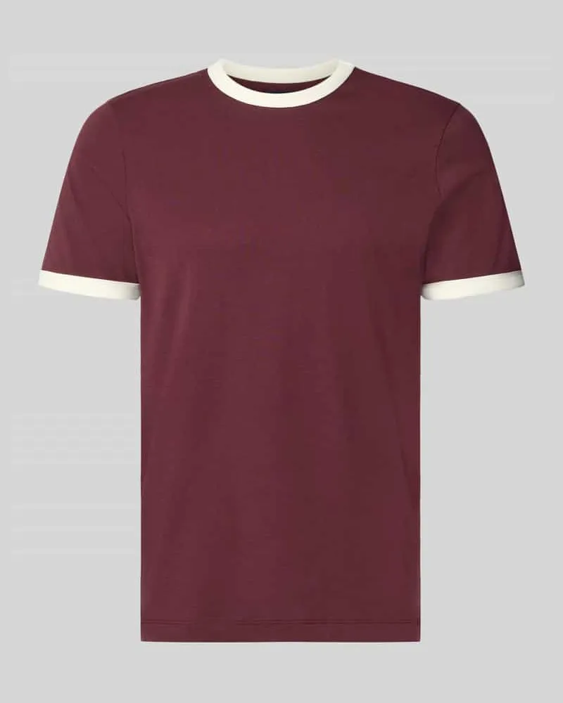 McNeal Regular Fit T-Shirt aus reiner Baumwolle Dunkelrot
