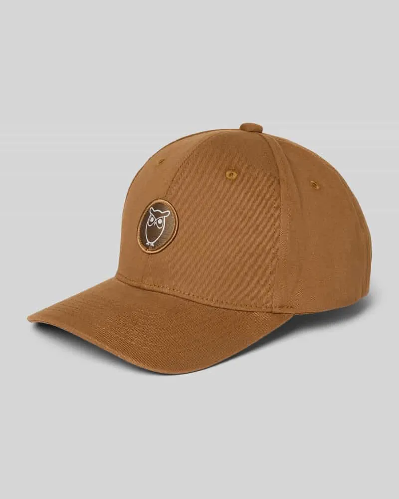 Knowledge Cotton Apparel Basecap mit Label-Detail Cognac