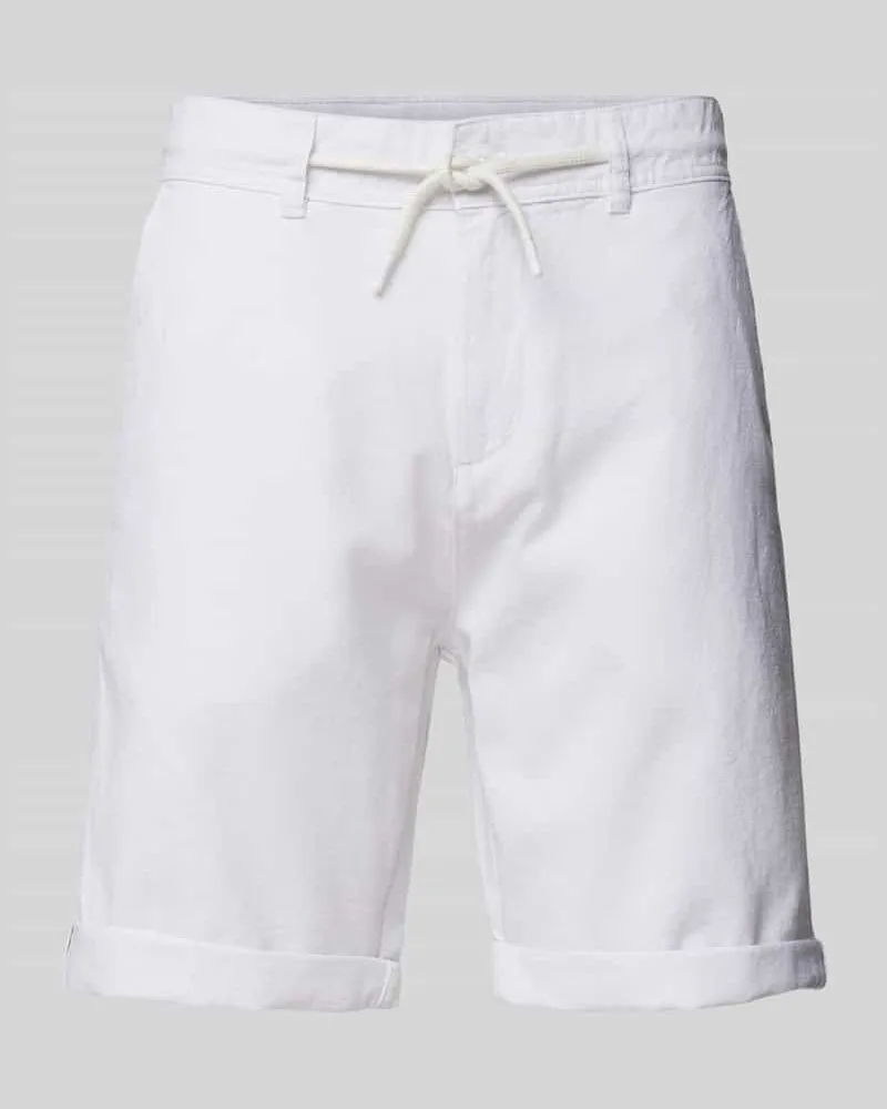 McNeal Regular Fit Bermudas aus Leinen-Baumwoll-Mix Weiss