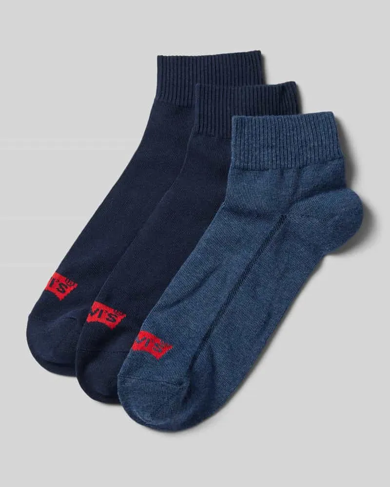 Levi's Socken mit Label-Detail Modell 'MID CUT BATWING LOGO' im 3er-Pack Jeansblau