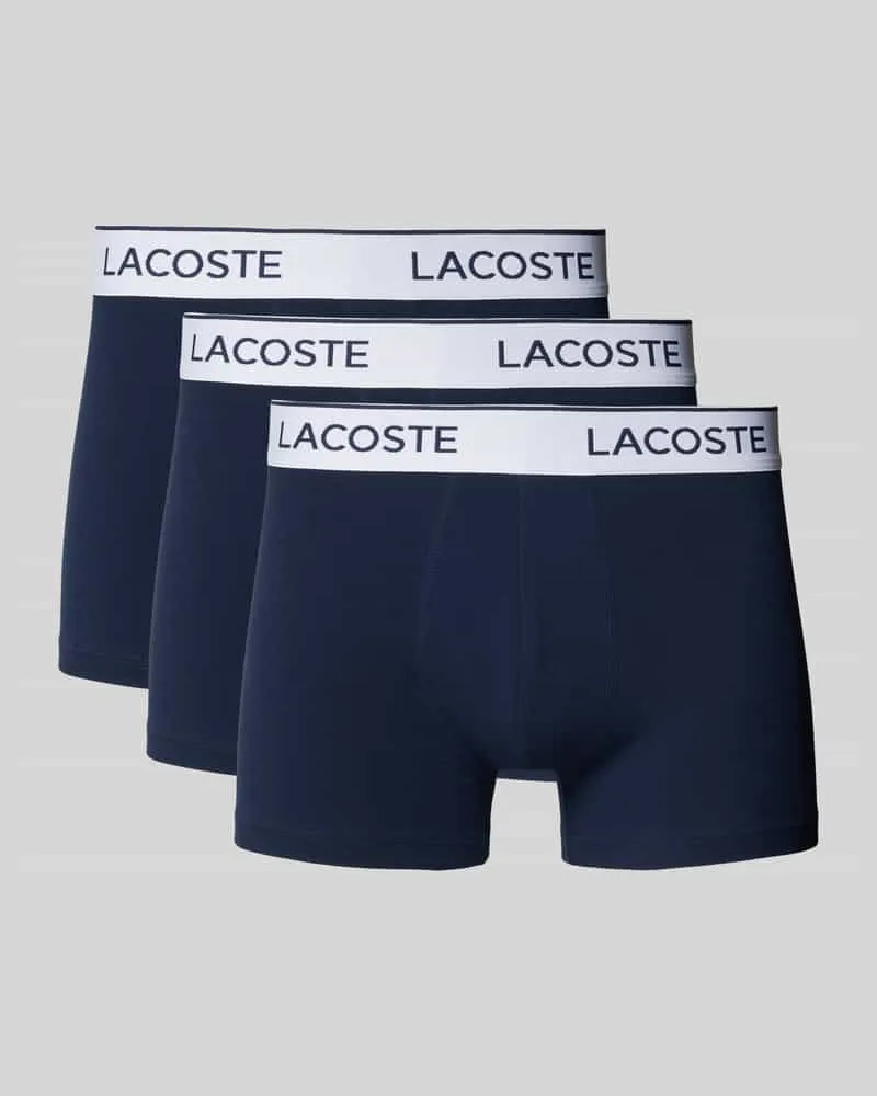Lacoste Slim Fit Trunks aus Baumwoll-Mix in 3er-Pack Marine