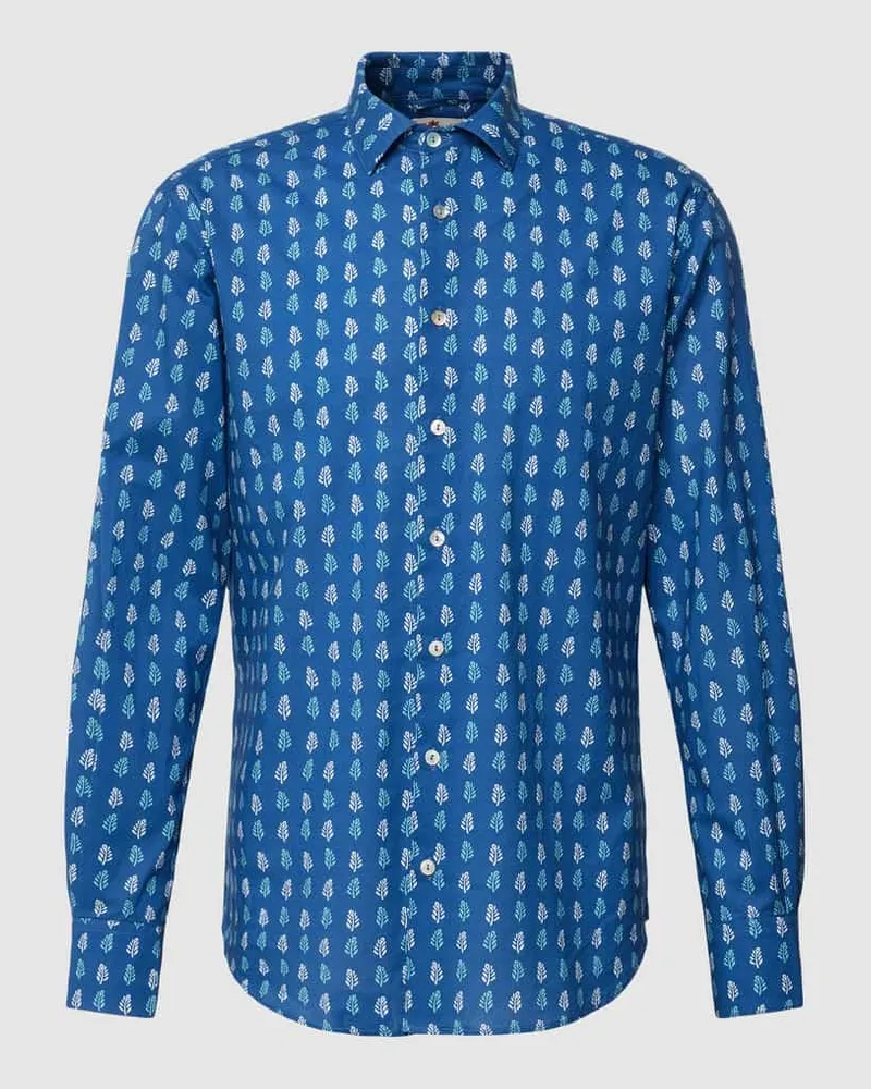 MC2 Saint Barth Hemd mit Floralem-Allover-Muster Modell 'SIKELIA Marine