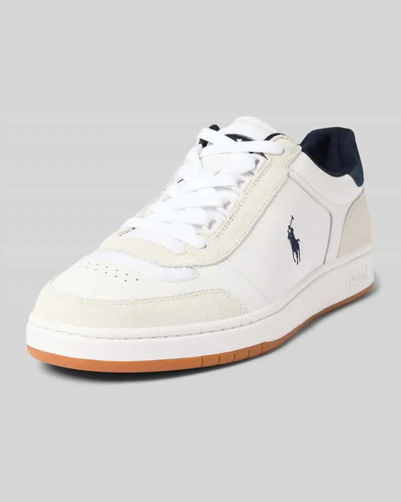 Ralph Lauren Ledersneaker mit Logo-Stitching Weiss
