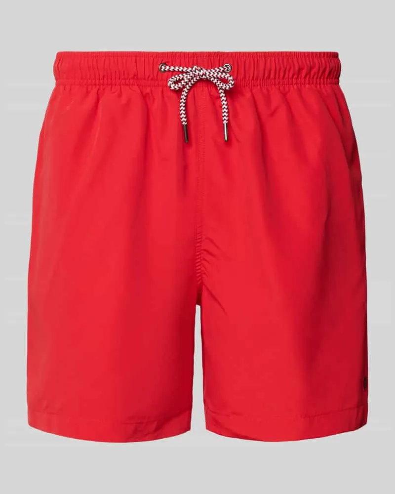 McNeal Badehose mit Gesäßtasche und Logo-Stitching Rot