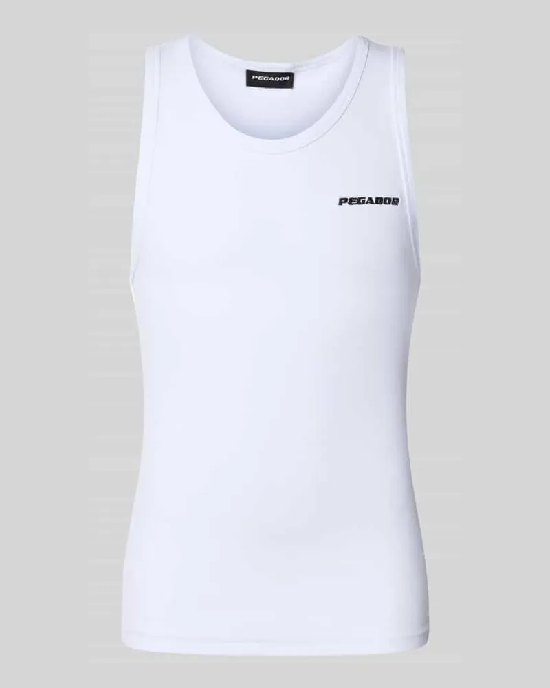 PEGADOR Tanktop mit Logo-Stitching und Rundhalsausschnitt 
