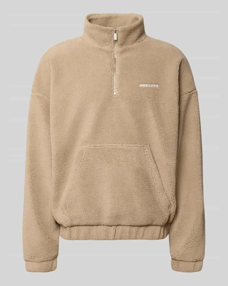 PEGADOR Relaxed Fit Troyer mit Logo-Stitching Modell 'PUKA Beige