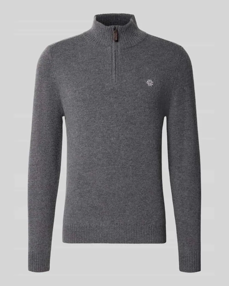 McNeal Regular Fit Strickpullover aus reiner Wolle Mittelgrau